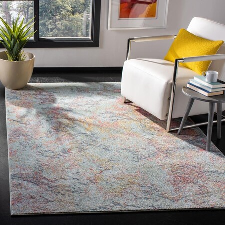Safavieh 5 ft. 1 in. x 7 ft. 6 in. Prism Rectangle Power Loomed Area RugCreme & Red PSM532A-5